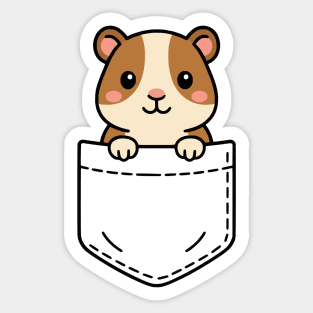 Cute Guinea Pig Pocket Pal Funny Pet Guinea Pig Rodent Lover Sticker
